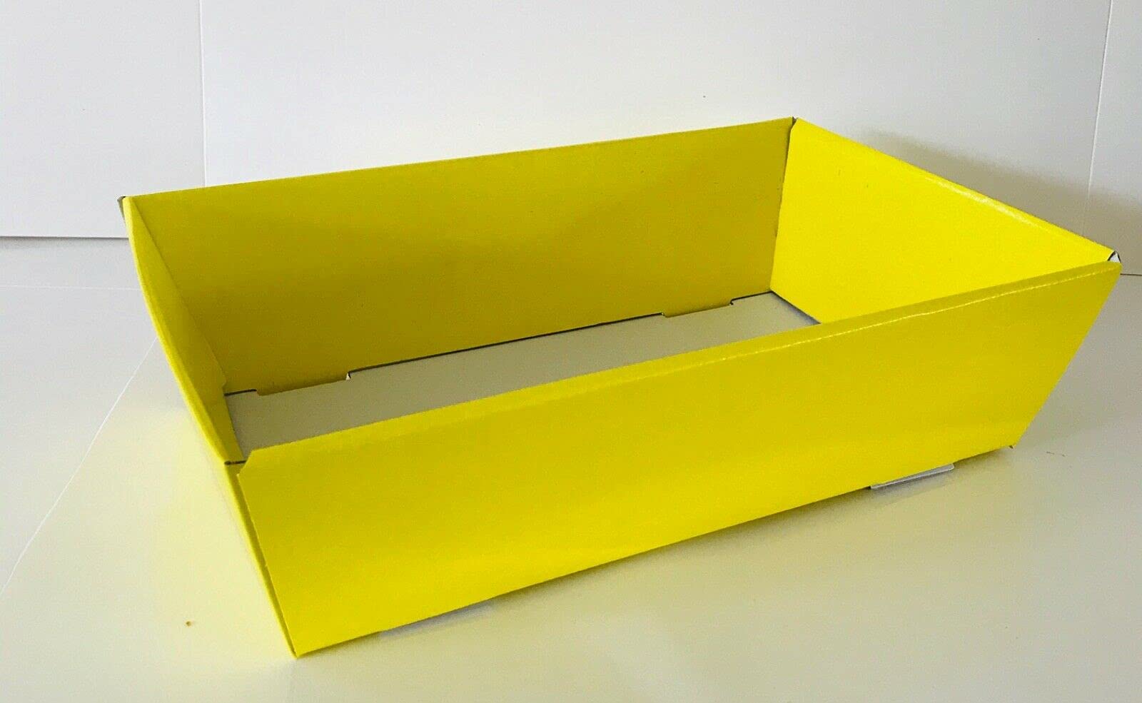 HoitoDeals 1Pcs Yellow Cardboard Hamper Tray Empty Box For Food, Fruit, Gift Display, Christmas Hampers, Boxes