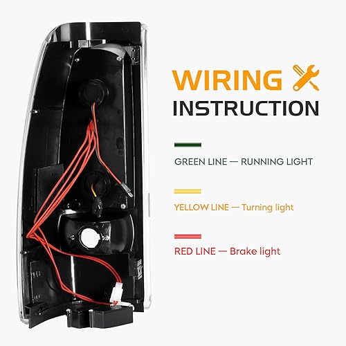 Miniatura 5 de Conjunto de luces traseras para Chevy Silverado 1500 2500 HD 1999-2002, para GMC Sierra 1500 2500 HD Fleetside 1999-2003, par de luces de freno,