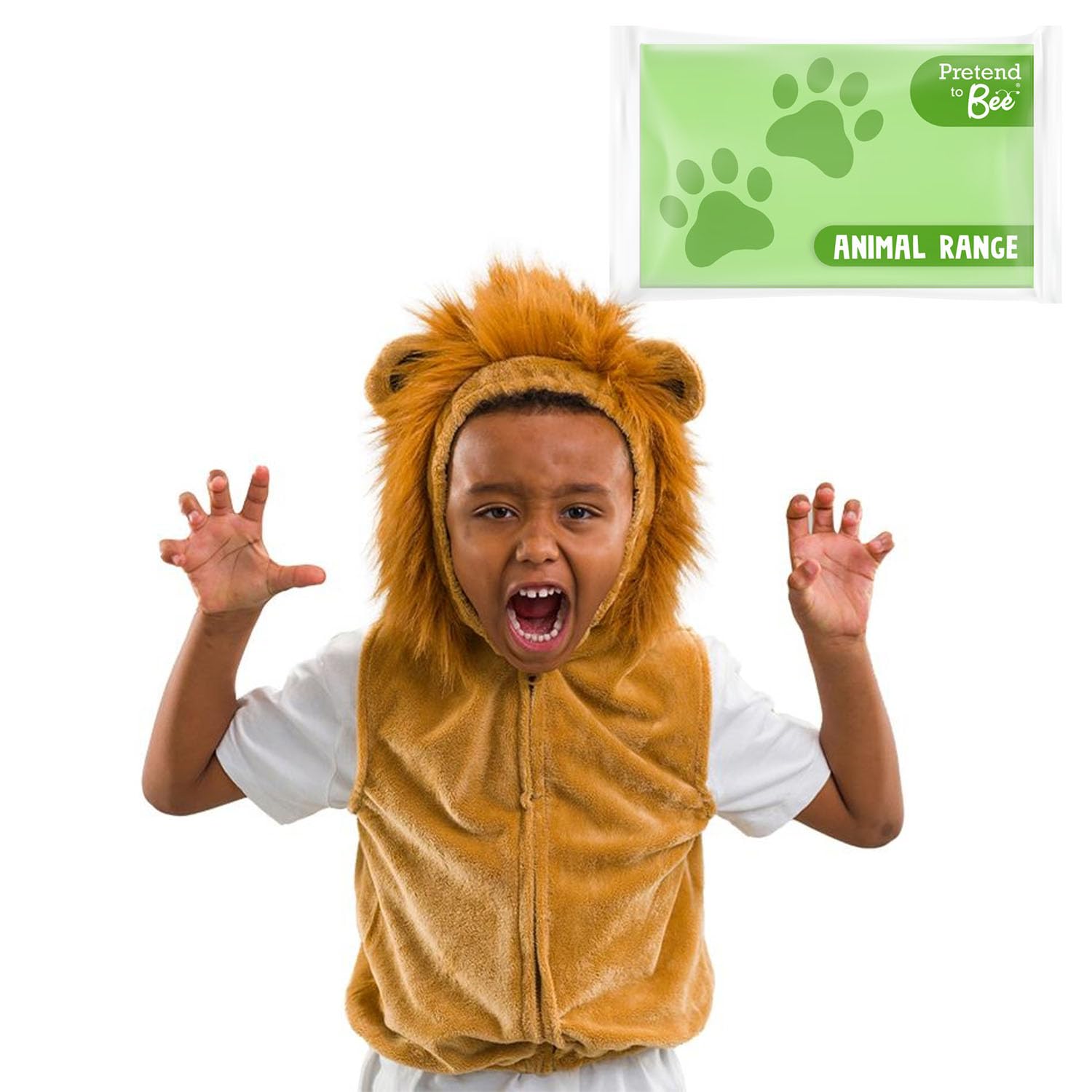 PRETEND TO BEE Wild Animal Lion Dress Up Costume for Kids, Unisex Child, Brown, 3-7 Years