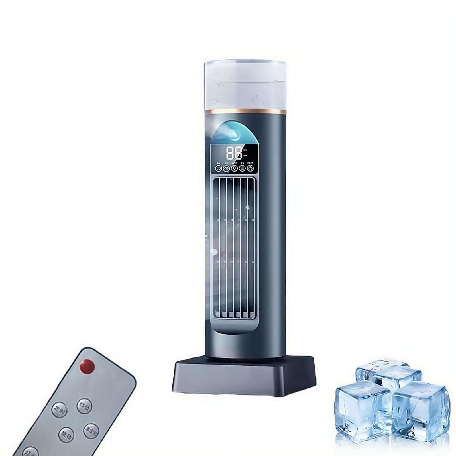Tower AC Klimaanlage, Raumkühler Ventilator Tragbare Klimaanlagen, Leise Oszillierende Bladeless Kühler mit Fernbedienung für Schlafzimmer Büro Wohnheim (Schwarz)
