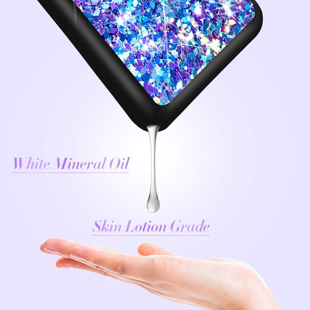 Caka Galaxy J3 2018 Case, Galaxy J3 Star J3 Orbit J3 Achieve J3 Prime 2 J3 Emerge 2018 J3 Aura Glitter Case Bling Glitter Flowing Liquid Sparkle TPU Black Case for Samsung Galaxy J3 2018 (Blue Purple)