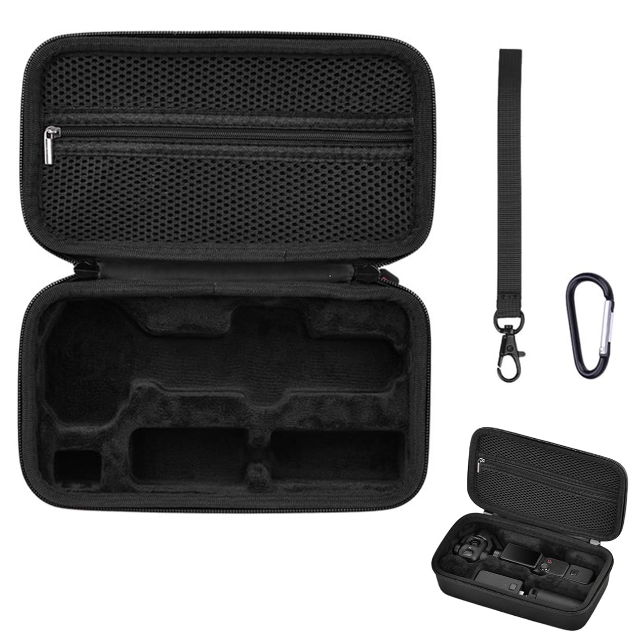 ZORBES® Carrying Case for Osmo Pocket 4 Pro Travels Storage Bag | Comes with wrist strap and carabiner hook for easy transport during outdoor-picture-37