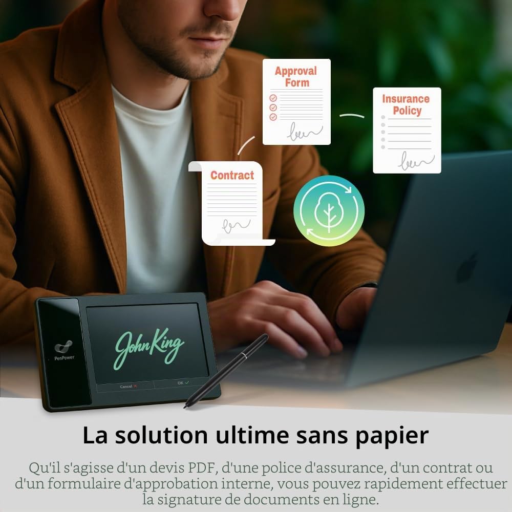 PenPower Bloc-notes ePaper - Signature électronique sur MS Word, PDF, JPG et PNG avec horodatage