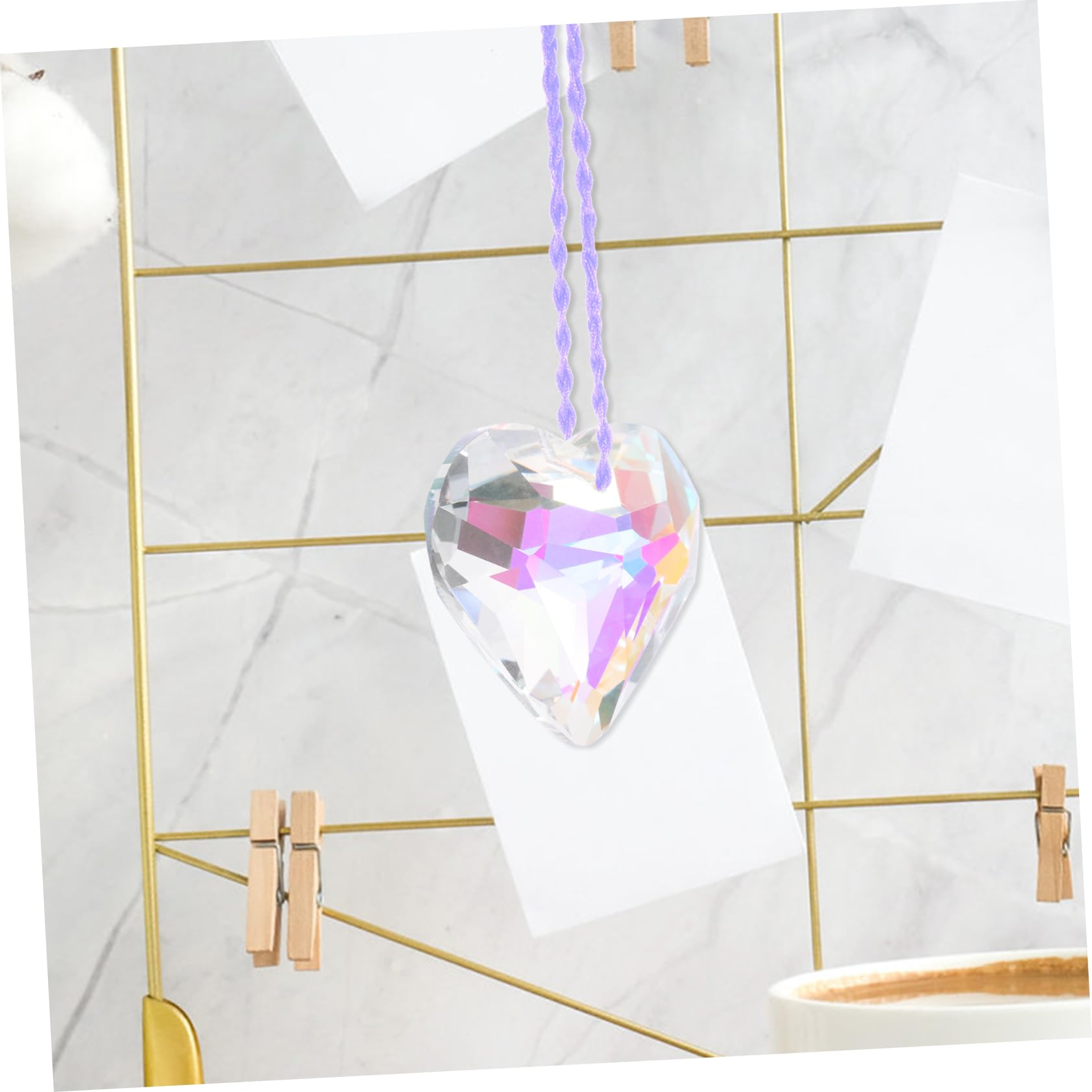 Toddmomy 5pezzi Ciondolo Cuore Trasparente Per Decorazioni Da Appendere Casa Prismi Decorativi Leggeri Per Feste e Occasioni Speciali