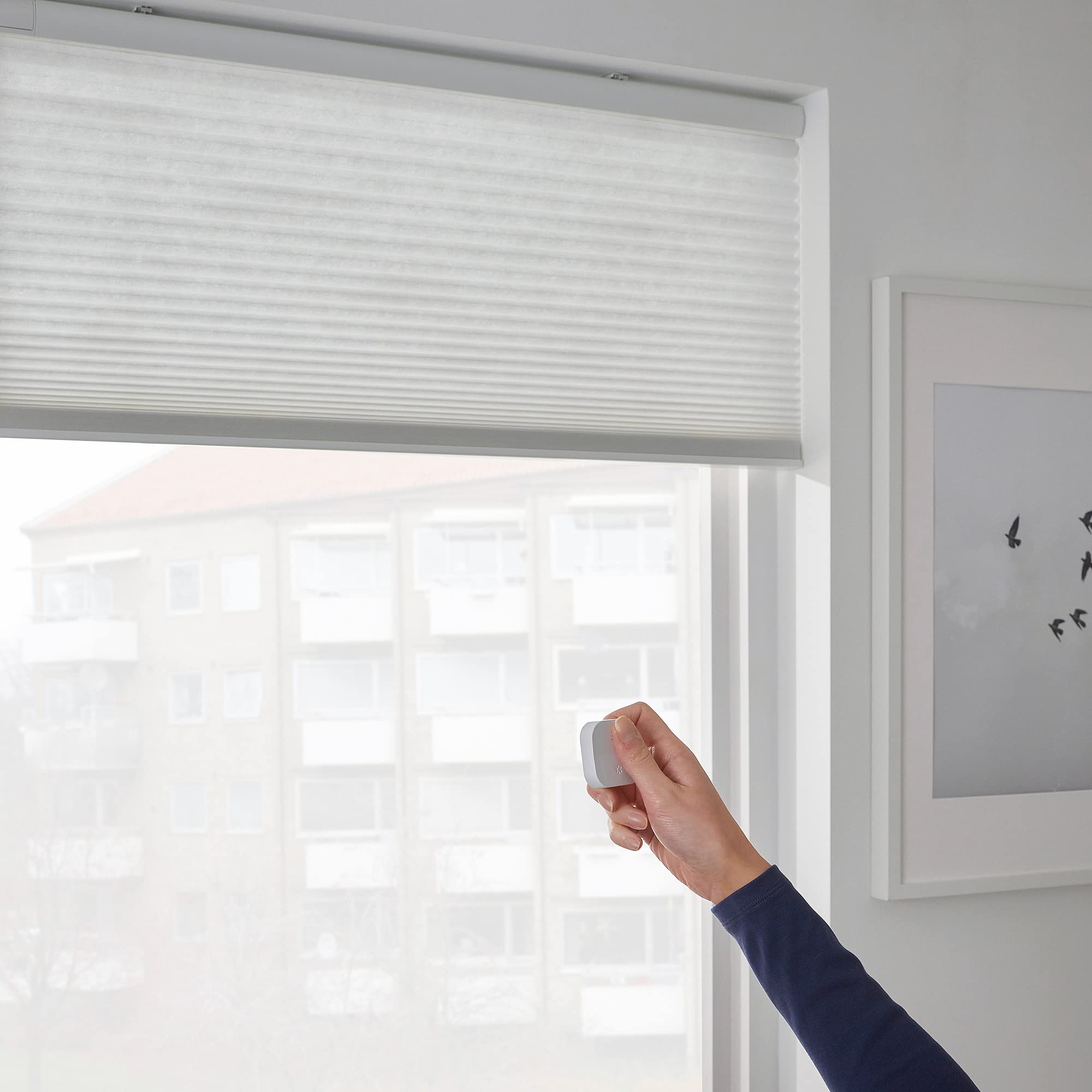 IKEA PRAKTLYSING ホワイト ブラインド IKEA PRAKTLYSING Roller Blind, 120x195 cm, Smart Wireless/Battery