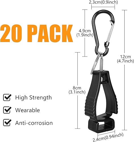 Miniatura 2 de 20 clips para guantes, clips para cinturón de guantes, clip de seguridad para el trabajo, clip para soporte de guantes, soporte de clip para guantes