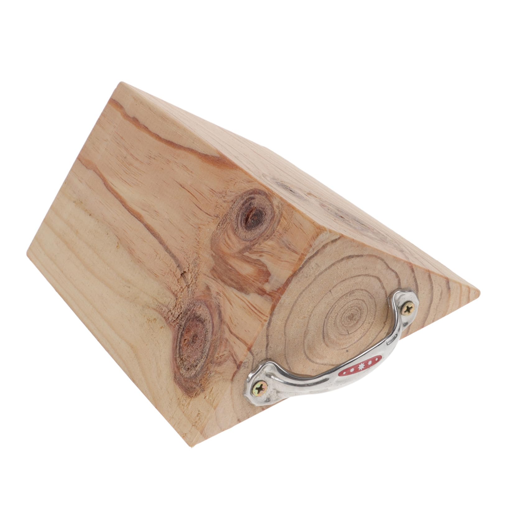 Cale de roue remorque bois métal beige pour stabiliser camion