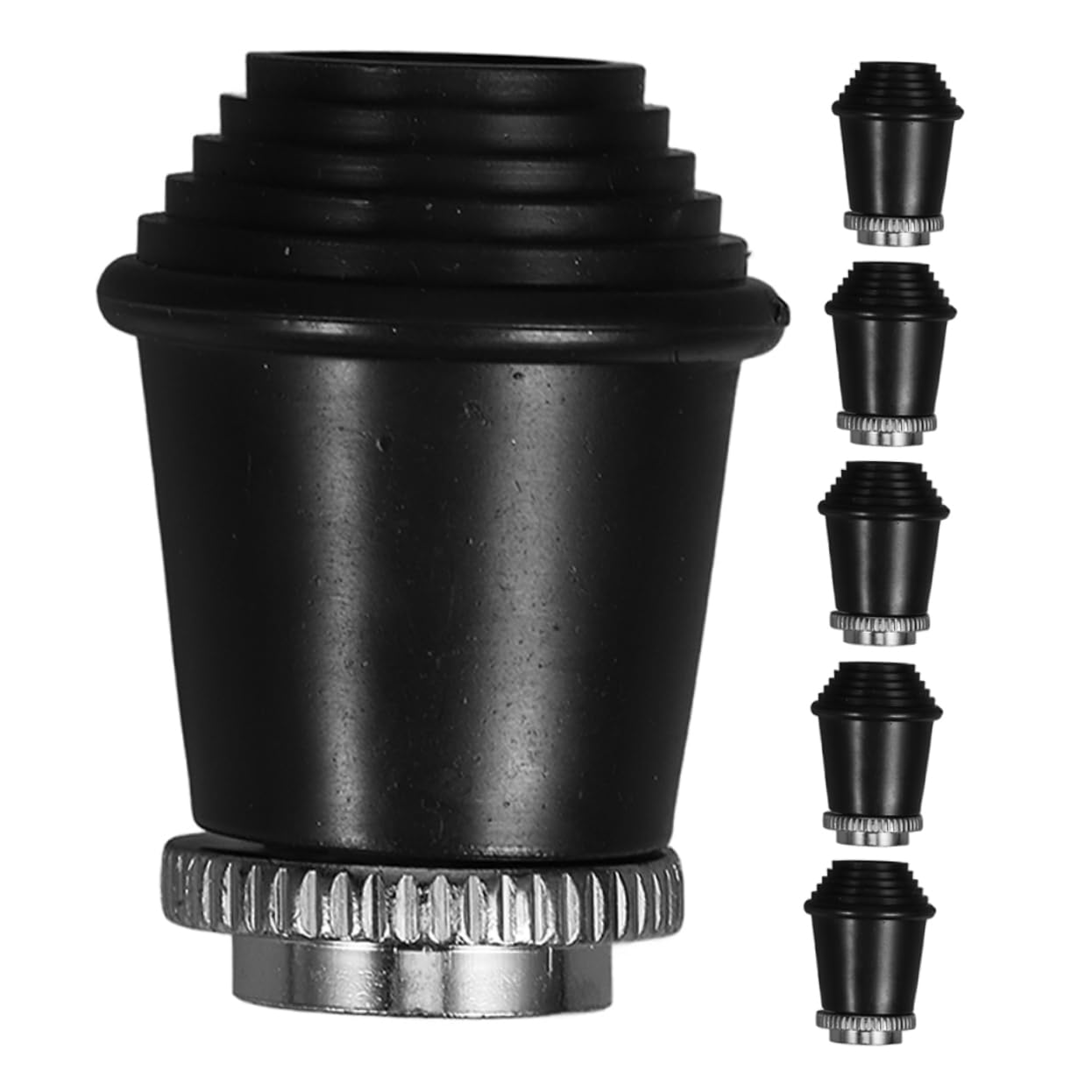 HANABASS 6Pcs Durable Tips with Threaded Design for Bass Drum Legs Shock Absorbing Non Slip Floor Protectors Fit Drumming Accessories