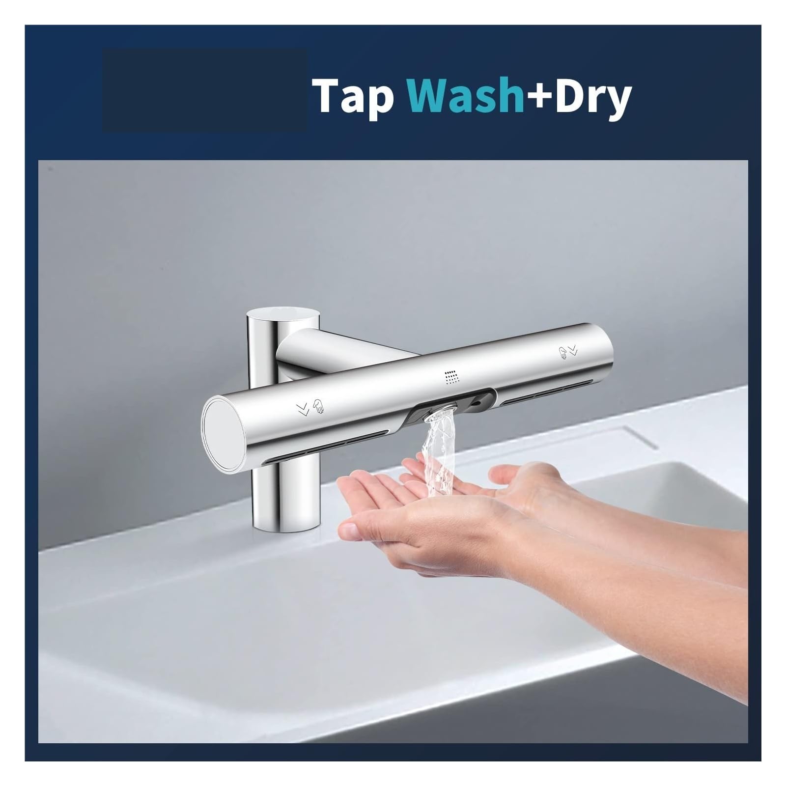 Asciugamani elettrico automatico, macchina for il lavaggio e l'asciugatura delle mani, rubinetti for bagno, asciuga potente Asciugatura ultrarapida