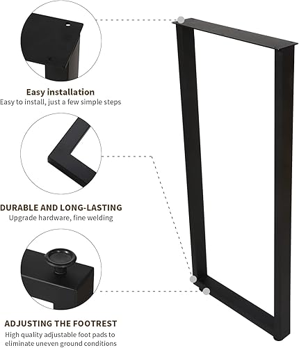 Miniatura 6 de Patas de mesa de altura de barra de 40 pulgadas, patas de metal resistentes para mesa, patas de muebles de bricolaje para el hogar, juego de 2 (40