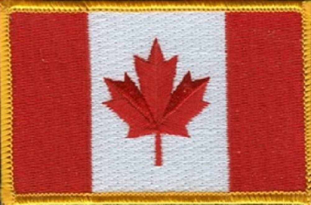 Canada Flag Patch, Measures 3.50" x 2.25", International Embroidered Iron On or Sew On Flag Patch Emblems Over 100 Patch Options Available