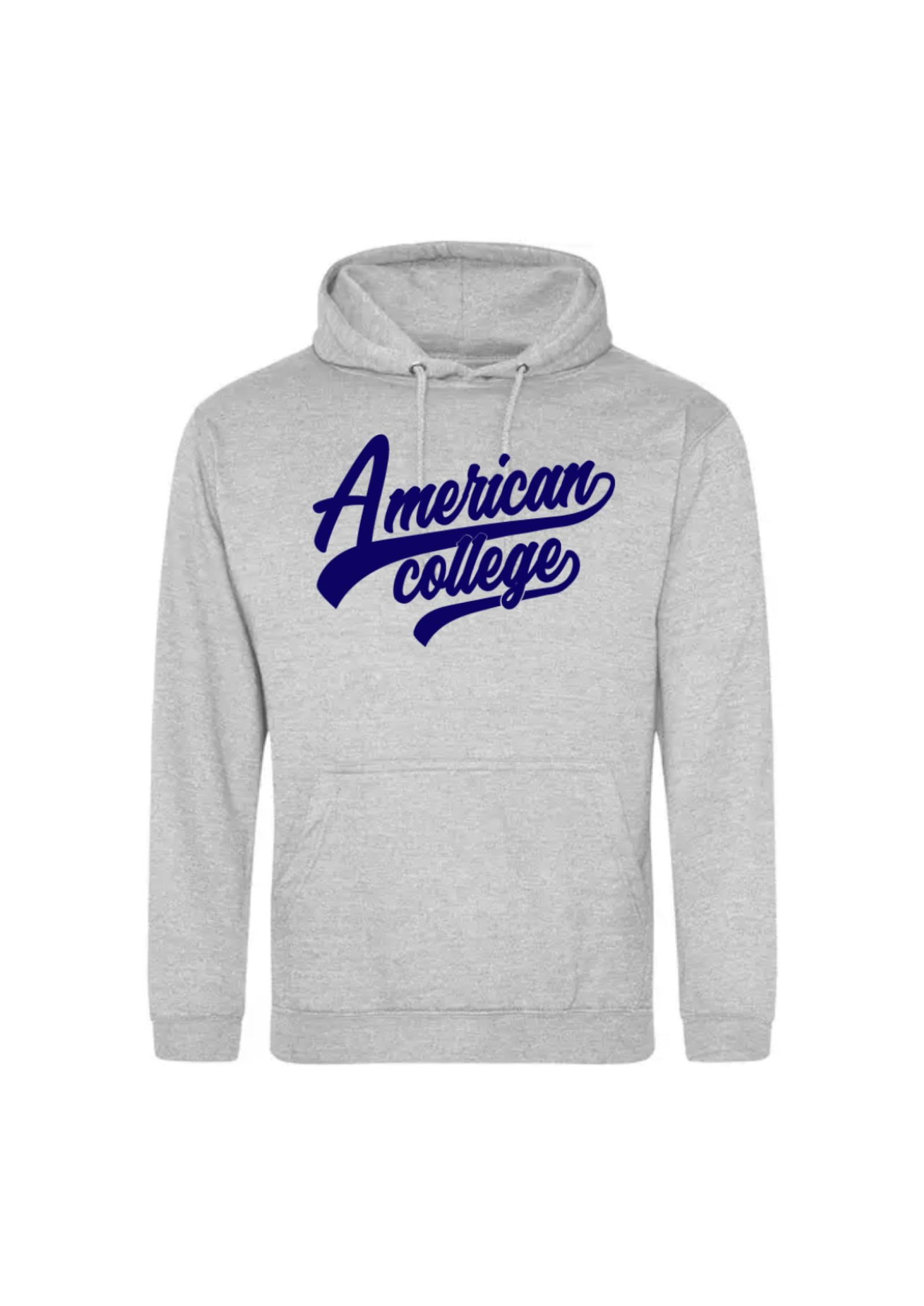 AMERICAN COLLEGE USA, Felpe, Maglie, Gilet, Uomo, Donna, Sweat Shirt, con Cappuccio, Fodera, Pile, Termico, Abbigliamento, Unisex Adulto, Modello ACSCW1, Grigio, L