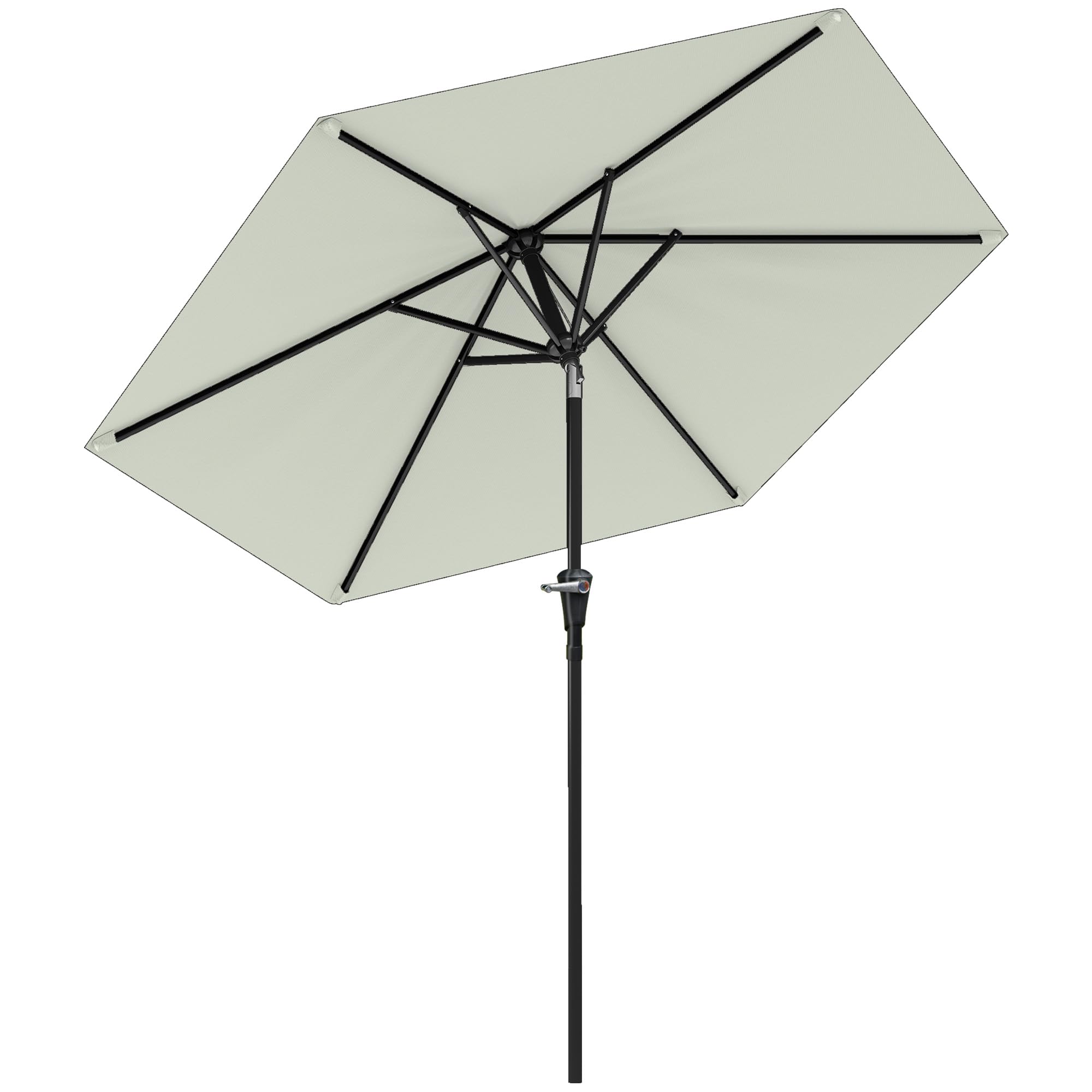 Outsunny Parasol de jardin Parasol droit hexagonal inclinable Ø 2,3 x 2,16H m métal polyester haute densité
