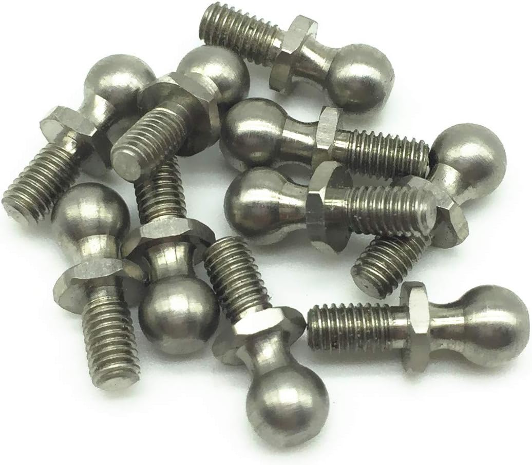 Treal Metal Steering Ball-Head Screws (10pcs-Pack) for Axial 1/10 RC Truck Wraith SCX10