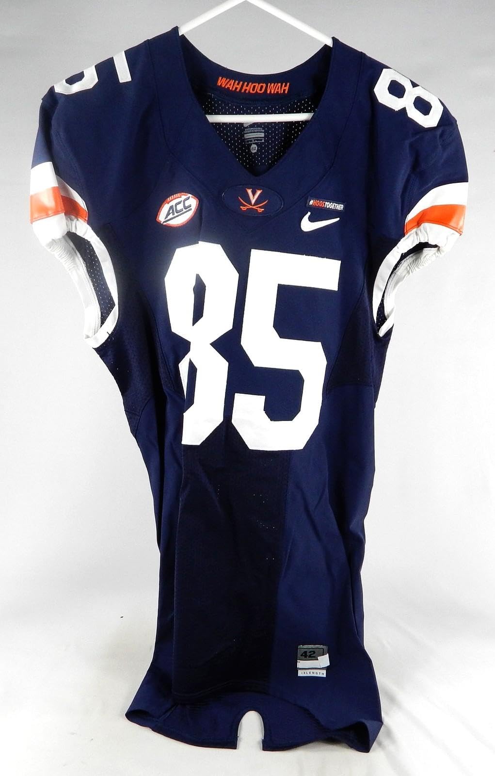 2017 Virginia Cavaliers #85 Game Used Jersey Throwback Hoos Patch 42 145 - College Game Used