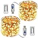 ACDE 2 Pezzi Catena Luminosa Stringa Luci LED 10 Metri USB Alimentato con Telecomando 8 Modalità per Decorazioni Natalizie Festa Nozze(Bianco Caldo)