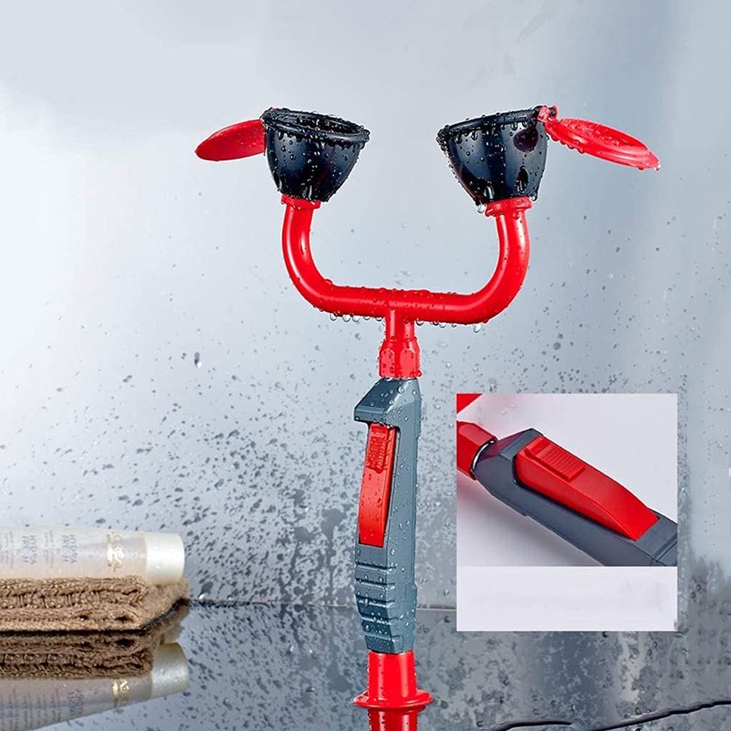 Estación Lavaojos de Emergencia Portátil Estación de Lavado de Ojos Drench Hose Ducha con Cabezal Rociador para Uso Industrial y de Laboratorio (Cabezal Doble de Latón)
