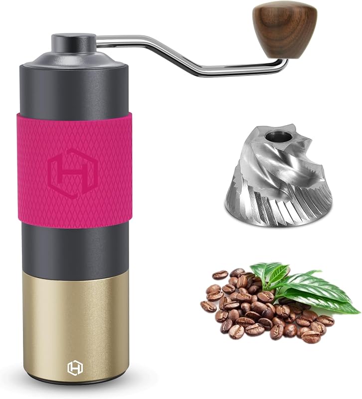 Molinillo de café manual con capacidad de 30 g con fresa cónica de acero inoxidable CNC, molinillo de café con posicionamiento de doble rodamiento, ajuste interno ajustable, expreso a grueso para oficina, hogar, camping