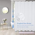 Fabric Shower Curtain Liner Water Repellent, Soft Premium Cloth Shower Liner with 12 Rustproof Metal Grommets & Hooks, Hotel Luxury Spa Bathroom Shower Curtain 72x72 Inches, Machine Washable