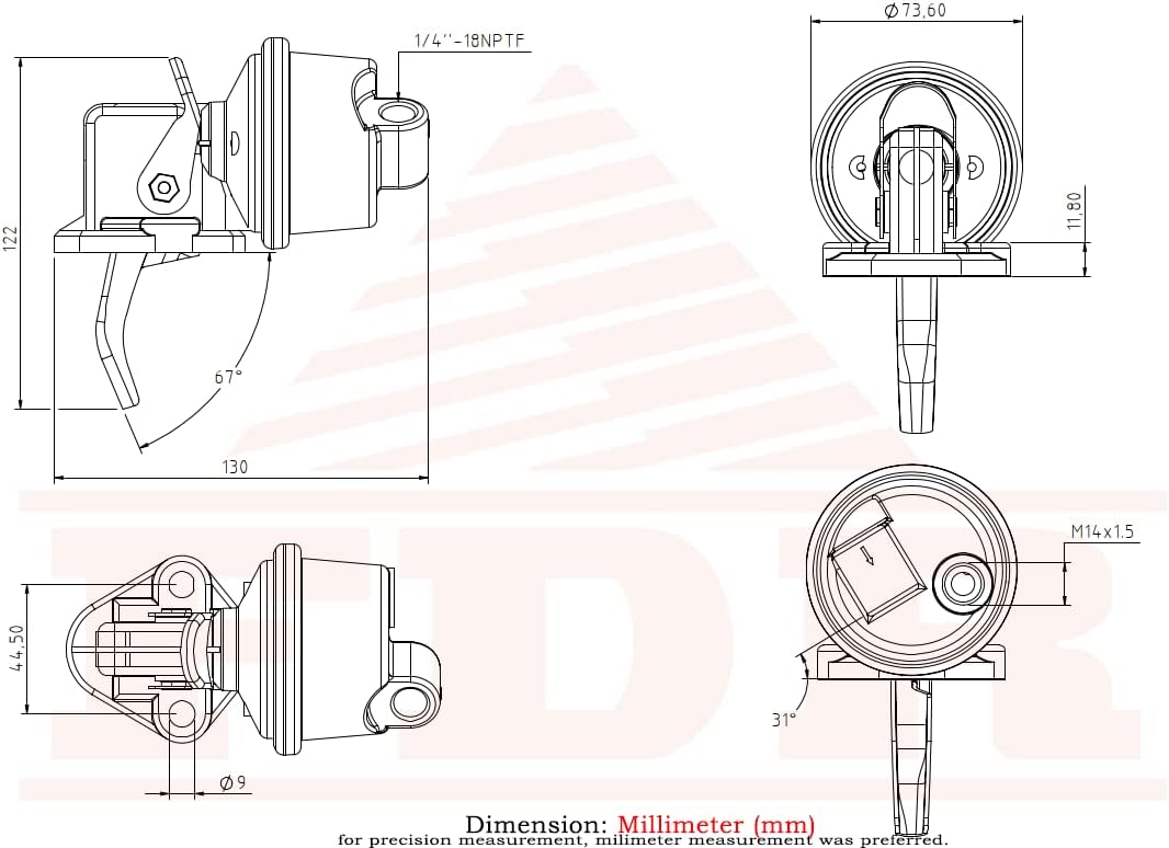 TTParts Compatible with Fuel Lift Pump Fits Dodge Cummins 5.9L 4983584 3904374 Fits for Case Tractors 480E 480F 550 550E 550G 580E 580K 580L 584E 585E