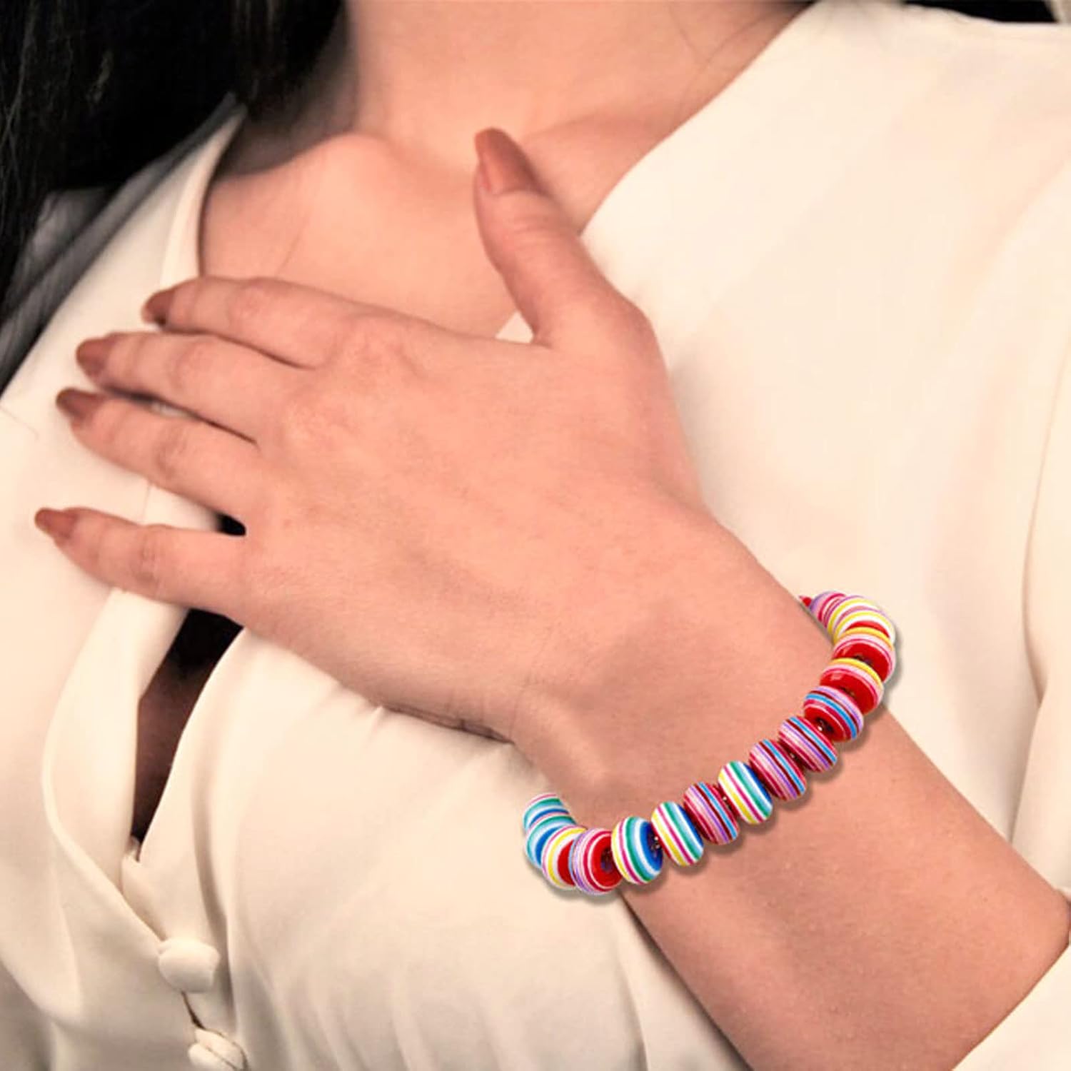 200 PCS European Large Hole Beads Assorted European Craft Beads Lampwork Spacer Beads Mixed Color Charm Beads for DIY Bracelet Necklace Jewelry Making