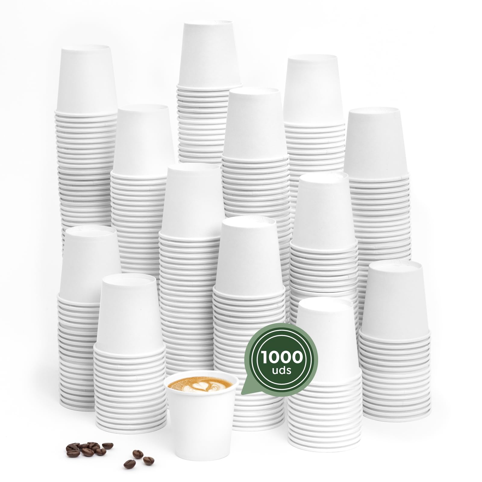 Bicchieri Caffè USA E Getta In Carta Bianca – Multiuso Per Bevande Calde/Fredde – Adatti Per Festa, Ufficio, Eventi