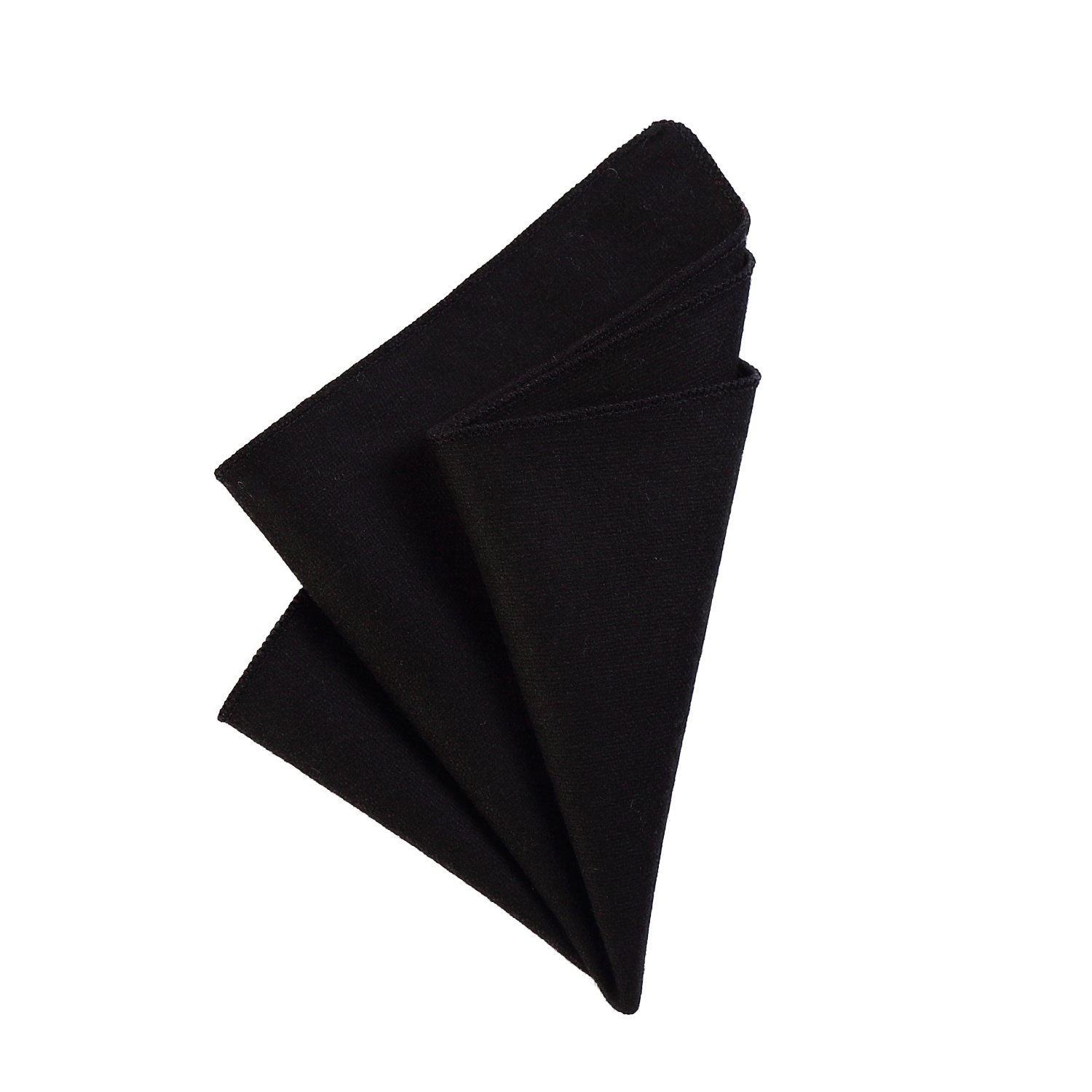 DonDon Mens' Pocket Handkerchief 23 x 23 cm Self-Folding Cotton Tweed Style Monochrome Black