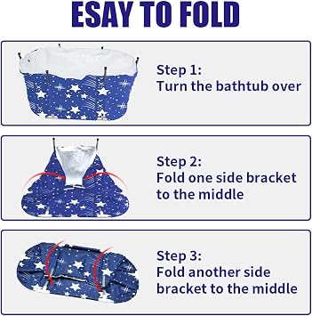 BESTHLS Portable Bathtub for Adult, Foldable Bathtub Portable Soaking Bath Tub,Eco-Friendly Bathing Tub for Shower Stall (Large Blue Sky)