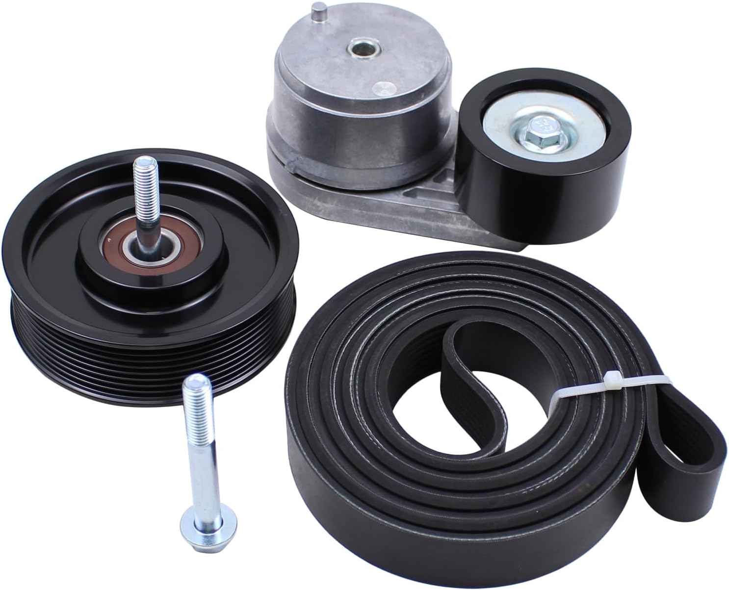 MOTOKU Belt Tensioner and Serpentine Belt Idler Pulley for Ram 2500 3500 5.9 6.7 2003-2012, Ram 4500 5500 6.7 Diesel 2008-2012