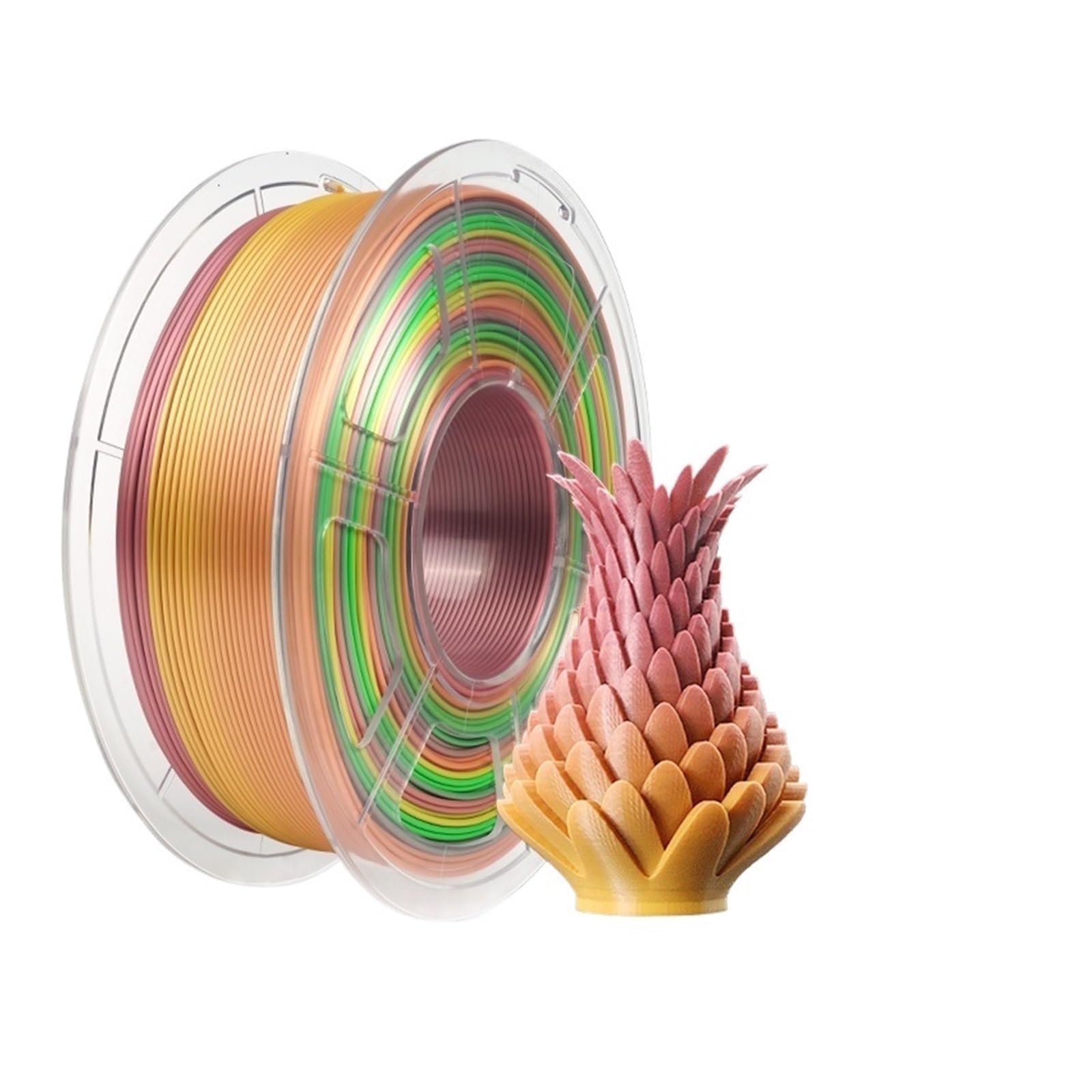 Filament PLA do drukarek 3D, Filament jedwabny PLA do drukarki 3D 1,75 mm kg, wielokolorowy(Silk Rainbow)