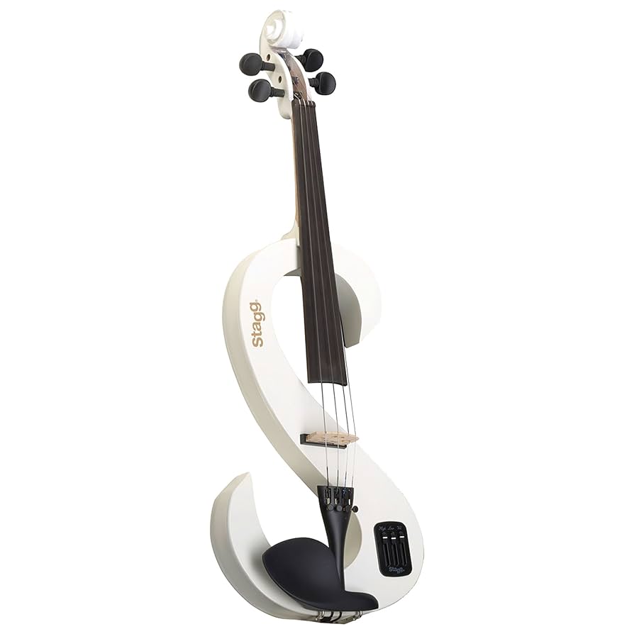 Amazon.com: Stagg EVN 4/4 WH Electric Violin + Helmet + Case