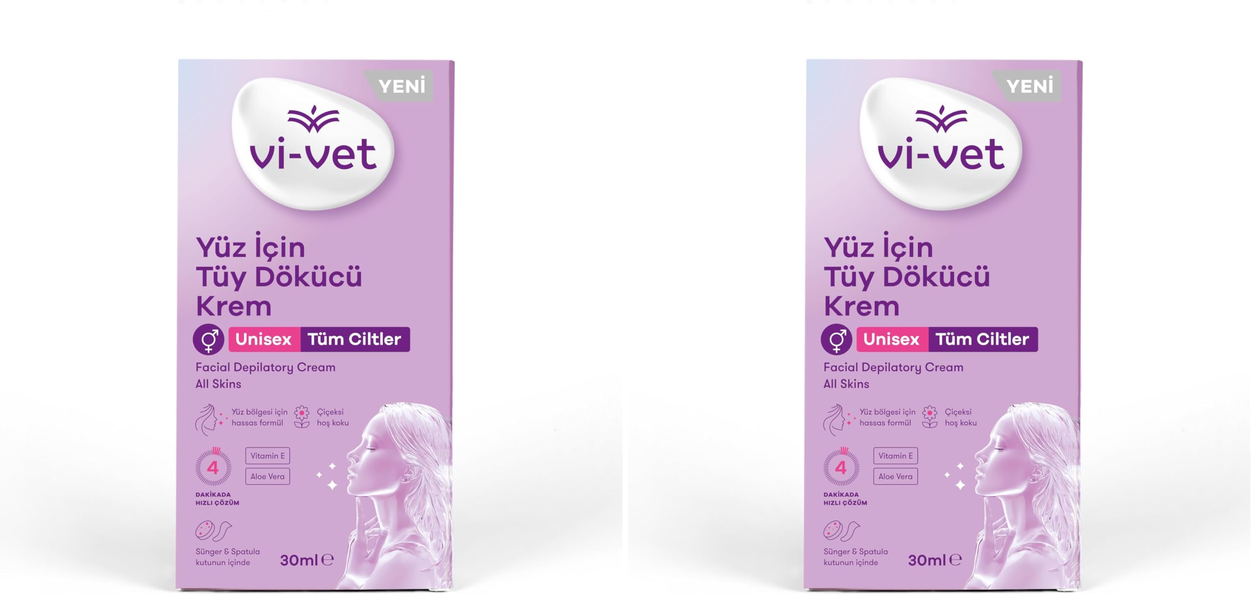 Vivet 30 ML Yüz İçin Tüy Dökücü Krem (2 paketi)