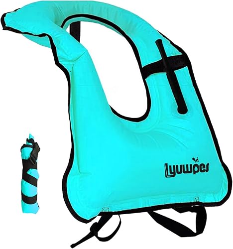 Lyuwpes Chaleco de esnórquel inflable para adultos, chaquetas de buceo libre, natación, carga de seguridad de hasta 220 libras
