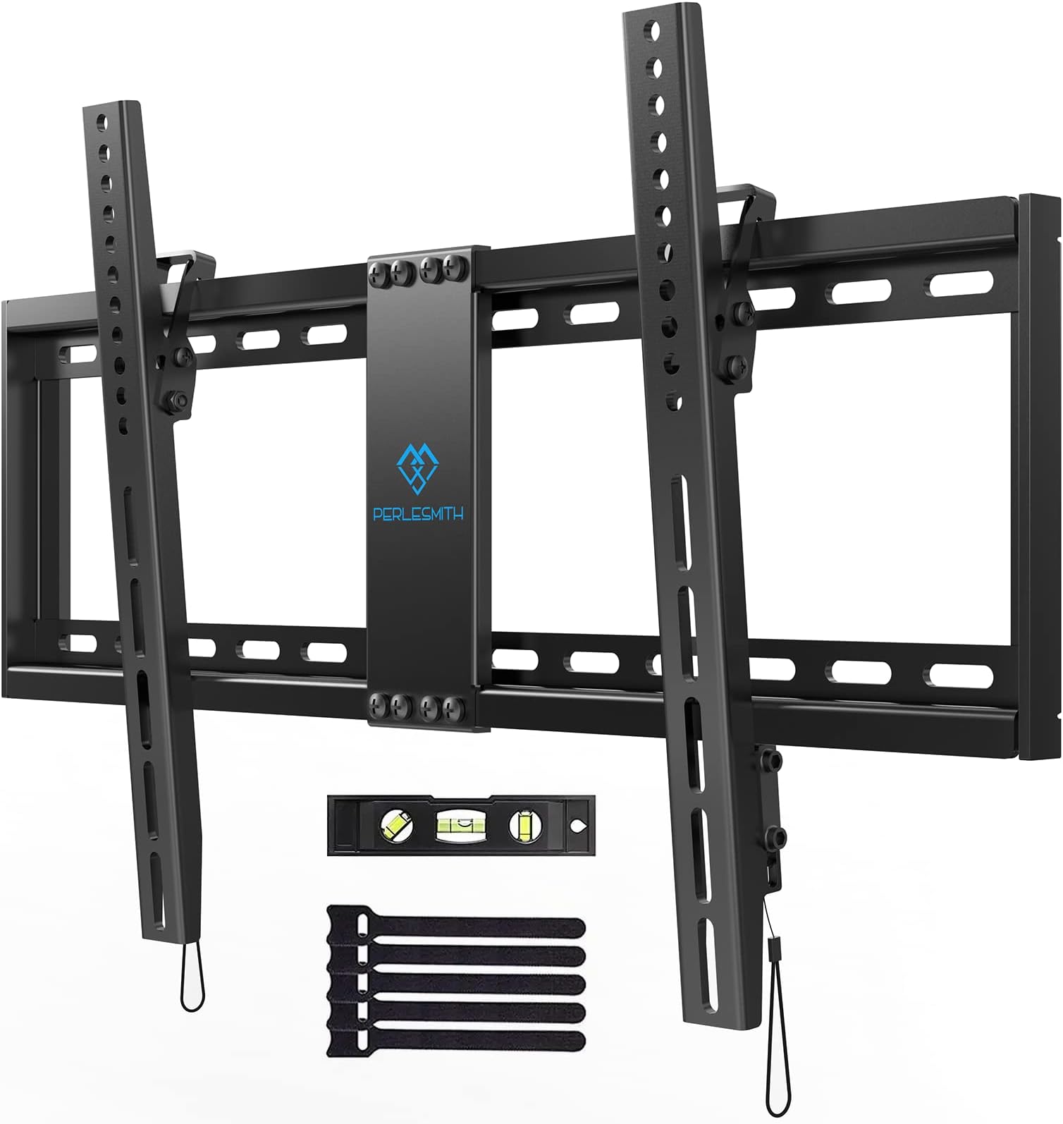 PERLESMITH Tilt Low Profile TV Wall Mount Bracket for Most 32-70 inch LED, LCD, OLED and Plasma Flat Screen TVs - Fits 16”- 24” Wood Studs, Tilting TV Mount with VESA 600 x 400mm Holds up to132lbs