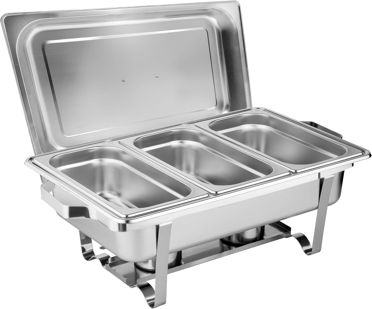Morleos Speisewärmer Chafing-Dish 3X 1/3 GN 65 mm aus Edelstahl Warmhaltebehälter Essen Wärmebehälter für Speisen Buffetwärmer Event Catering-Zubehör Buffet