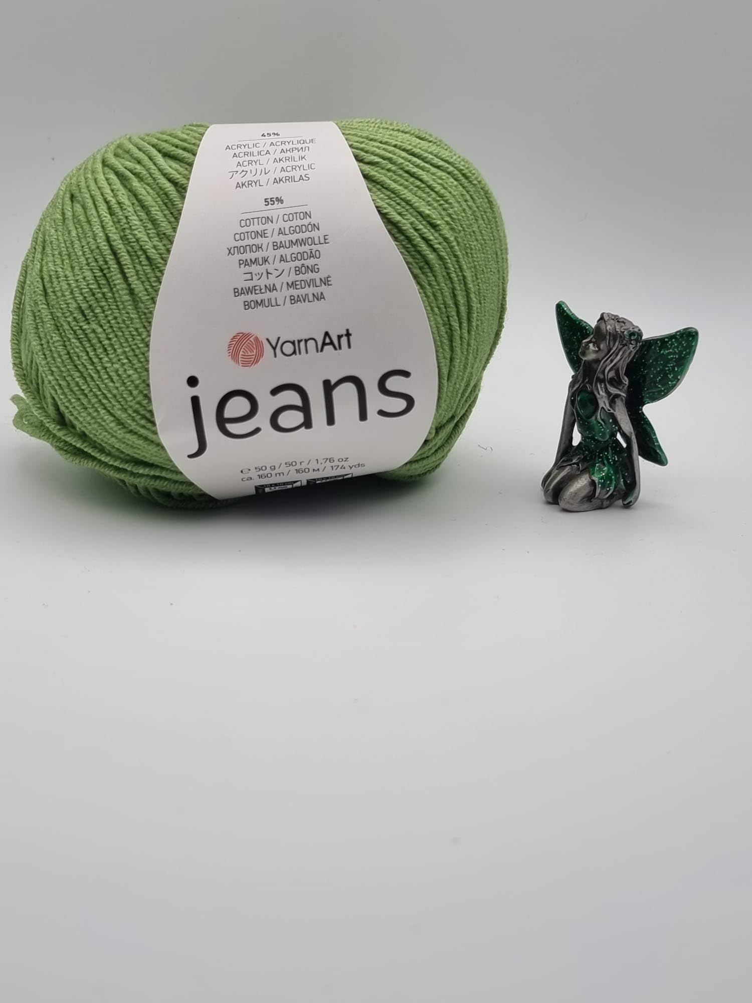 YarnArt Jeans Yarn, Soft Cotton Blend for Crochet and Amigurumi, Coral Red, 50g, 160m (69)