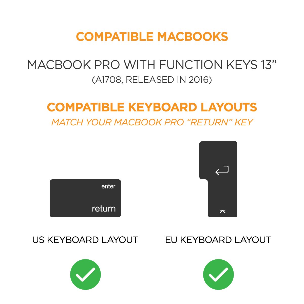 Majuscules Ghostcover Ultra Fin Protecteur Clavier MacBook Pro 13" A1708 - Touches Fonction Claires