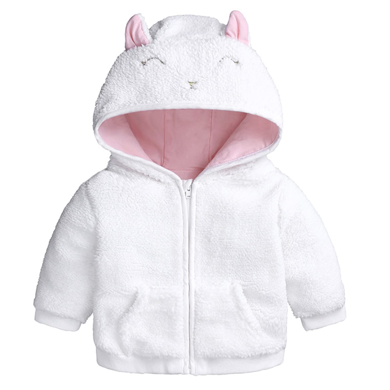Baby Hooded Jacket Kids Girls Boys Fleece Coat Fall Winter Outerwear Warm Outwear Toddler Clothes Birthday Gifts