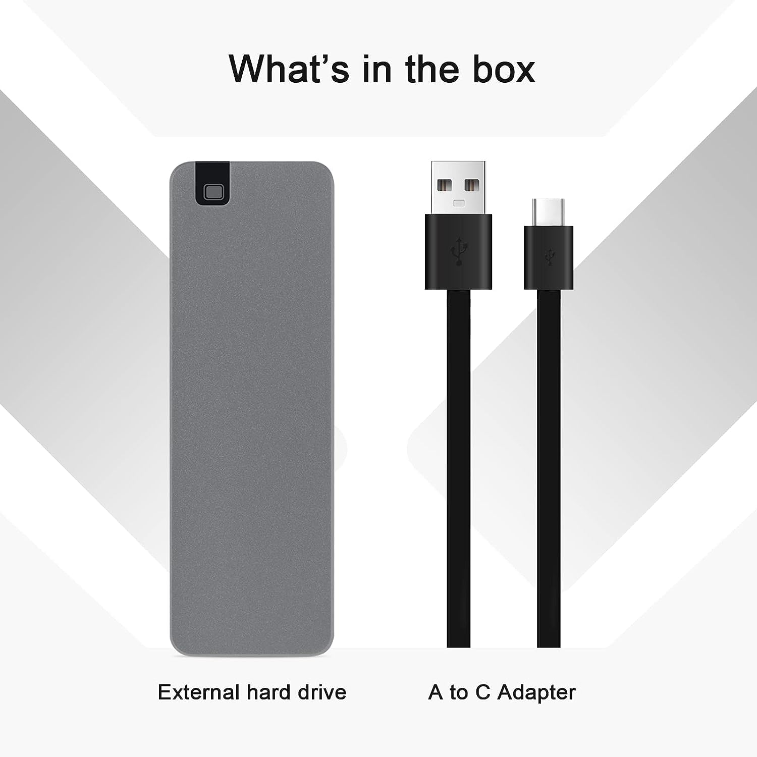 5-Star Aluminum Portable External Solid State Drive SSD 2TB, Read up to 500MB/s, USB-C, USB A 3.2 Gen 2, Waterproof, Dustproof (IP68), Shockproof, Pressure Resistant