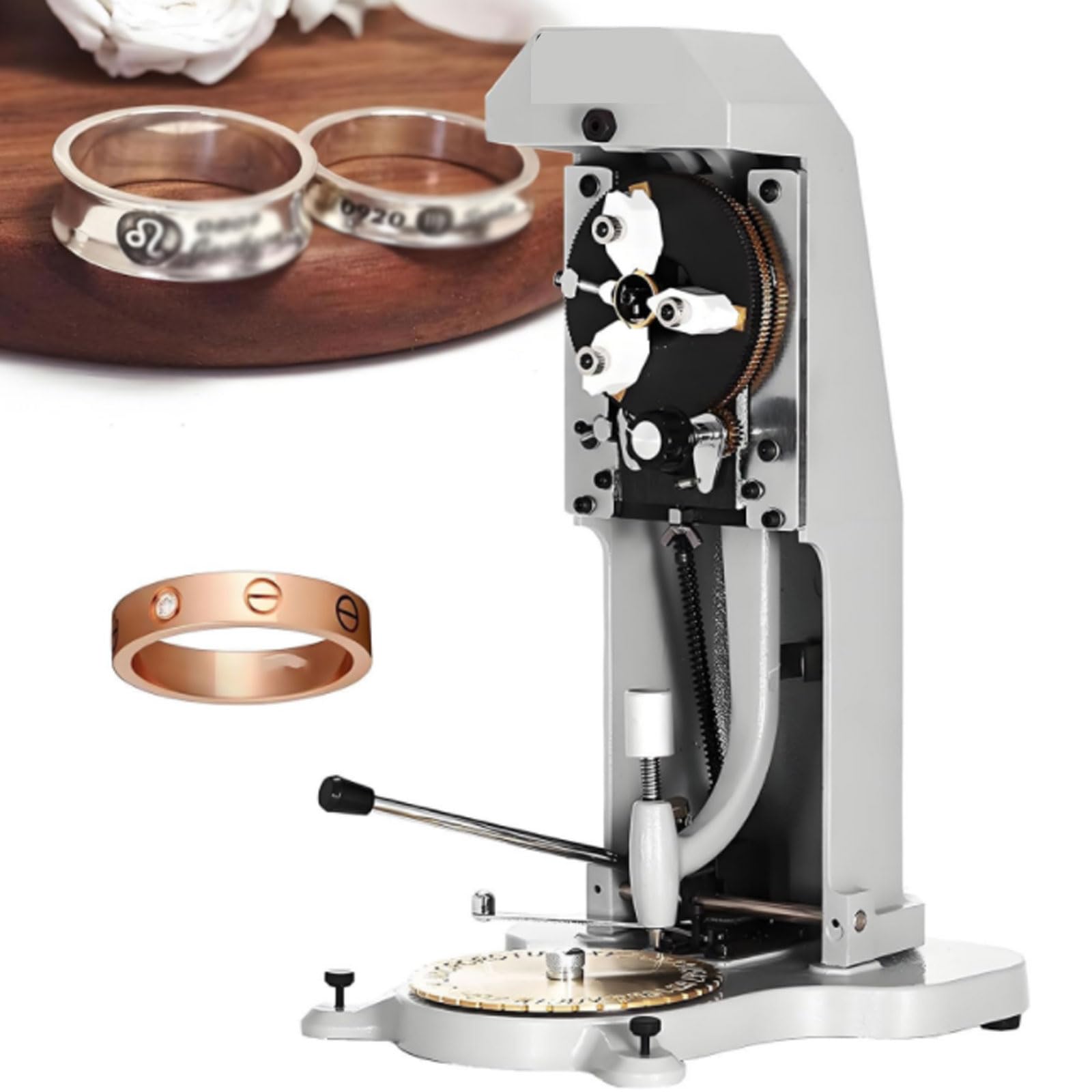 Machine de gravure pour bague intérieure, cadran double face, 2 polices, bloc de lettres de 1,5 mm à 2,0 mm, parfait pour bijoux et bagues personnalisés