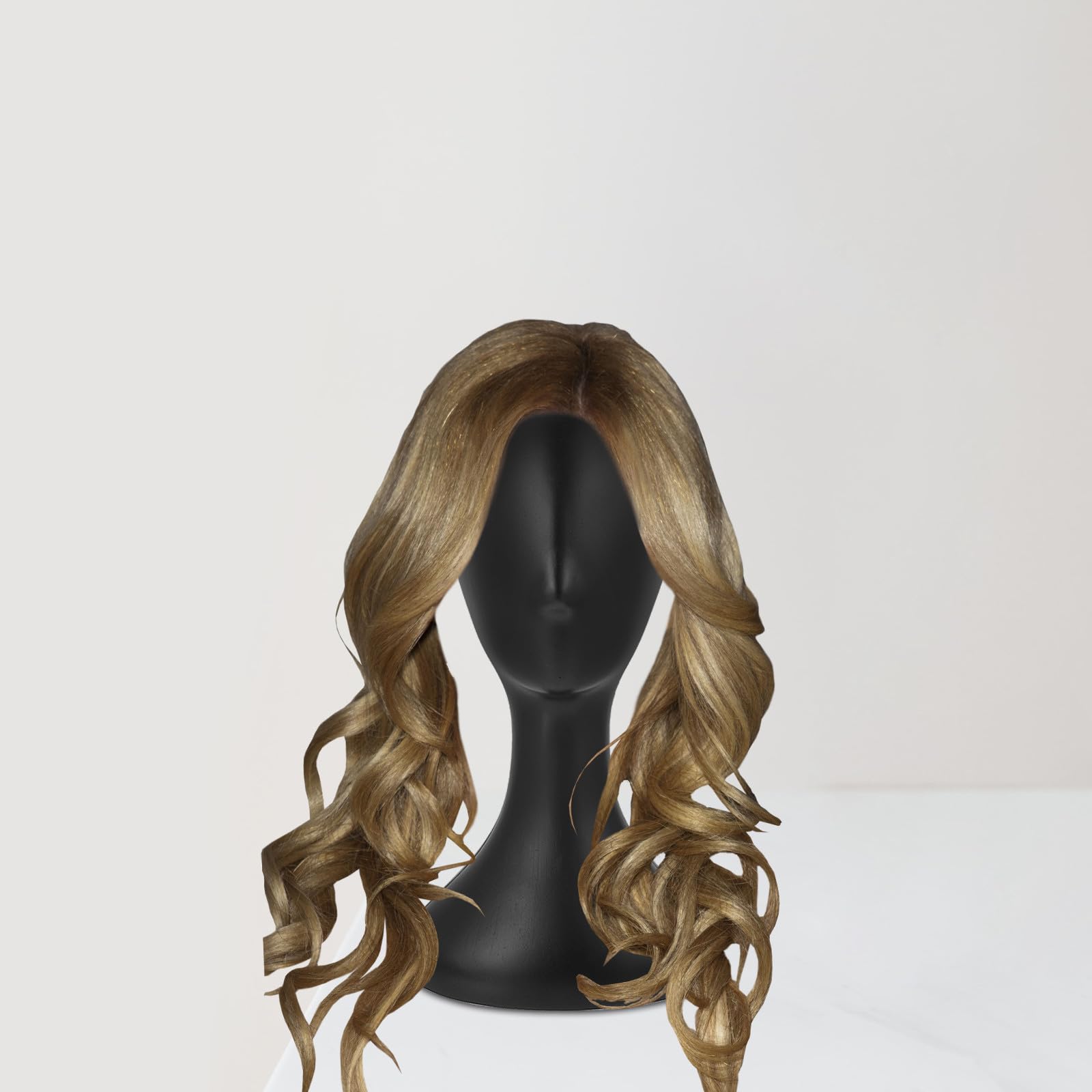 Espositore Testa Manichino Femminile in Plastico Nero, Superficie Liscia, Leggero e Resistente per Esposizione Cappelli e Parrucche in Salone o Asciugatura