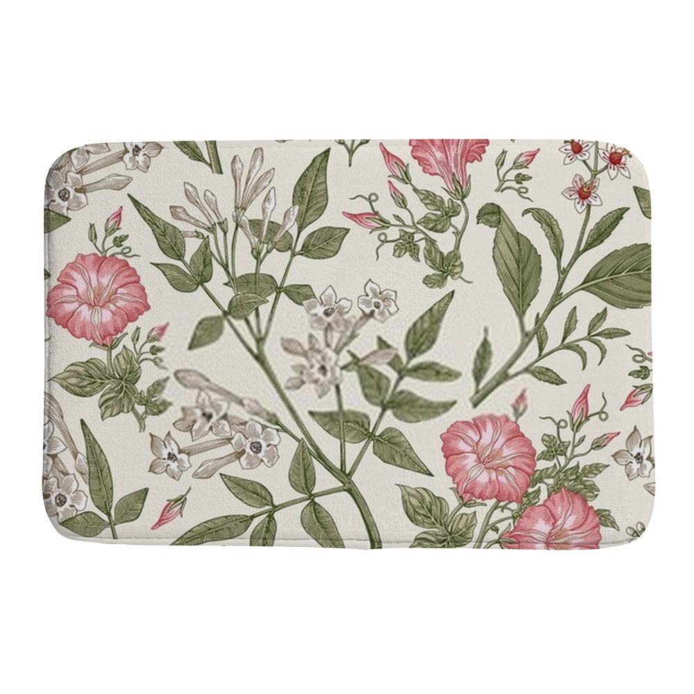 Tapis de bain velours corail absorbant - Style baroque et confort pour petits espaces 91x61