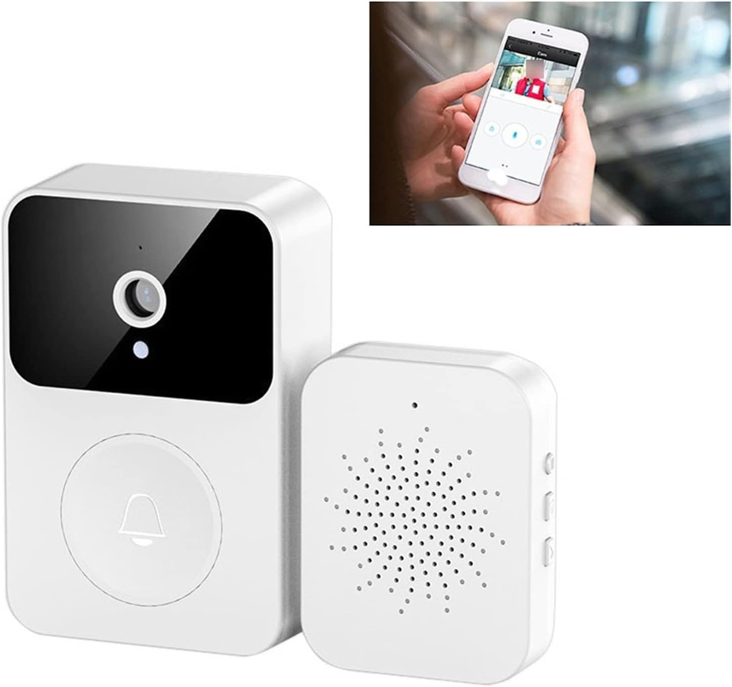 Timbre de Timbre con Pantalla inalámbrica Inteligente, Timbre de vídeo, cámara de visión Nocturna, Timbre de vídeo, monitoreo Interior, convertidor de Voz