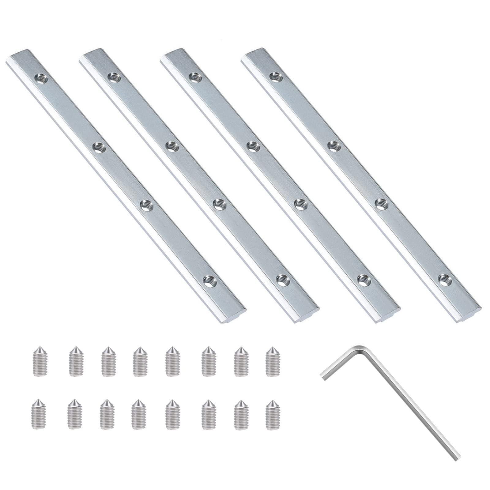 4 Pack of Straight Line Track Connector with Screws 180mm Aluminium Alloy Extrusion Section Joint Inside Connector Set