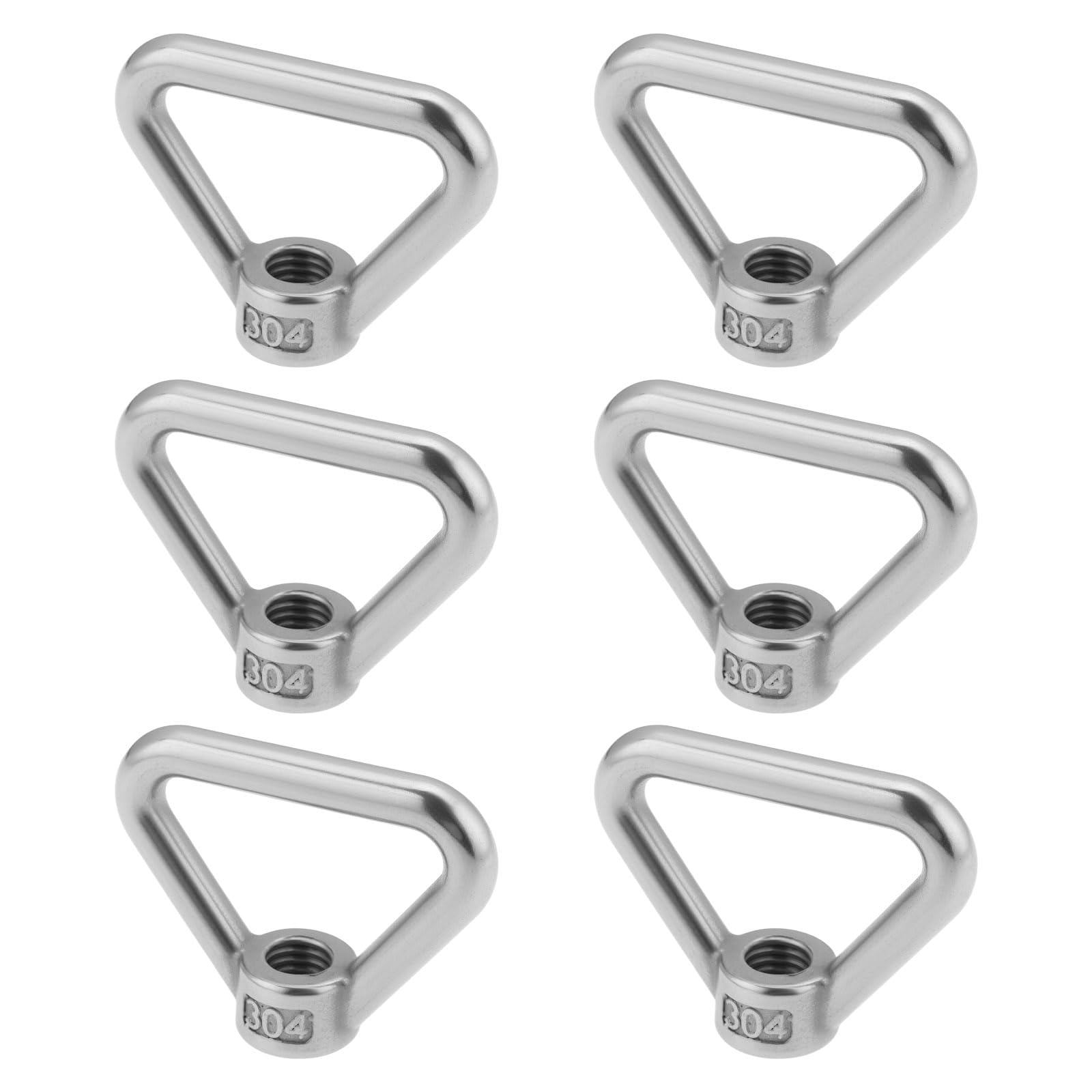 Create idea 6Pcs M10 Lifting Eye Nut 304 Stainless Steel Triangle Ring Shape Nut Threaded Nuts