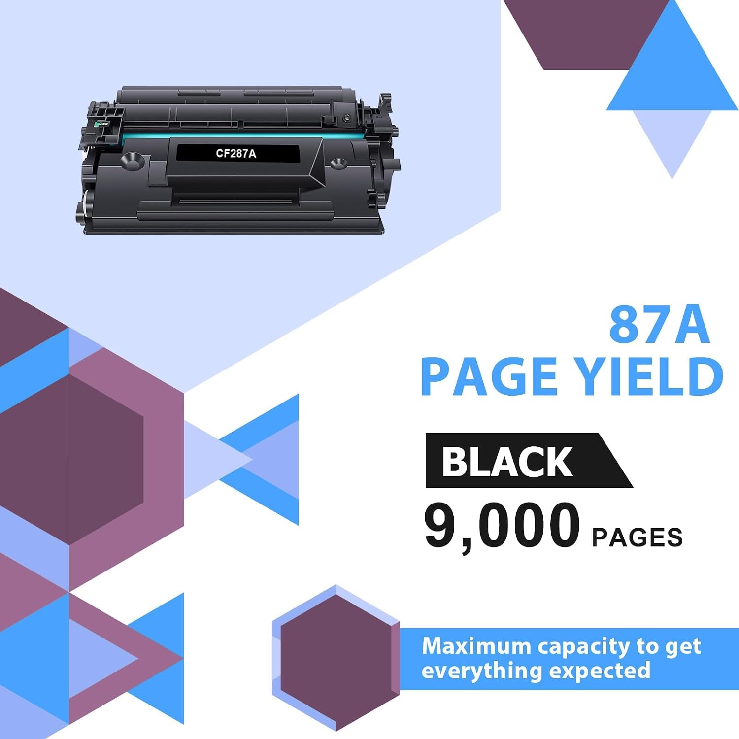 CF287A 87A Black Toner Cartridge for HP Printer M506 Pro M501 Compatible for HP 87A 87X CF287X Toner for HP LaserJet Enterprise M506 M506dn M506n M506x M501 M501dn MFP M527 M527dn Printer Ink 2-Pack