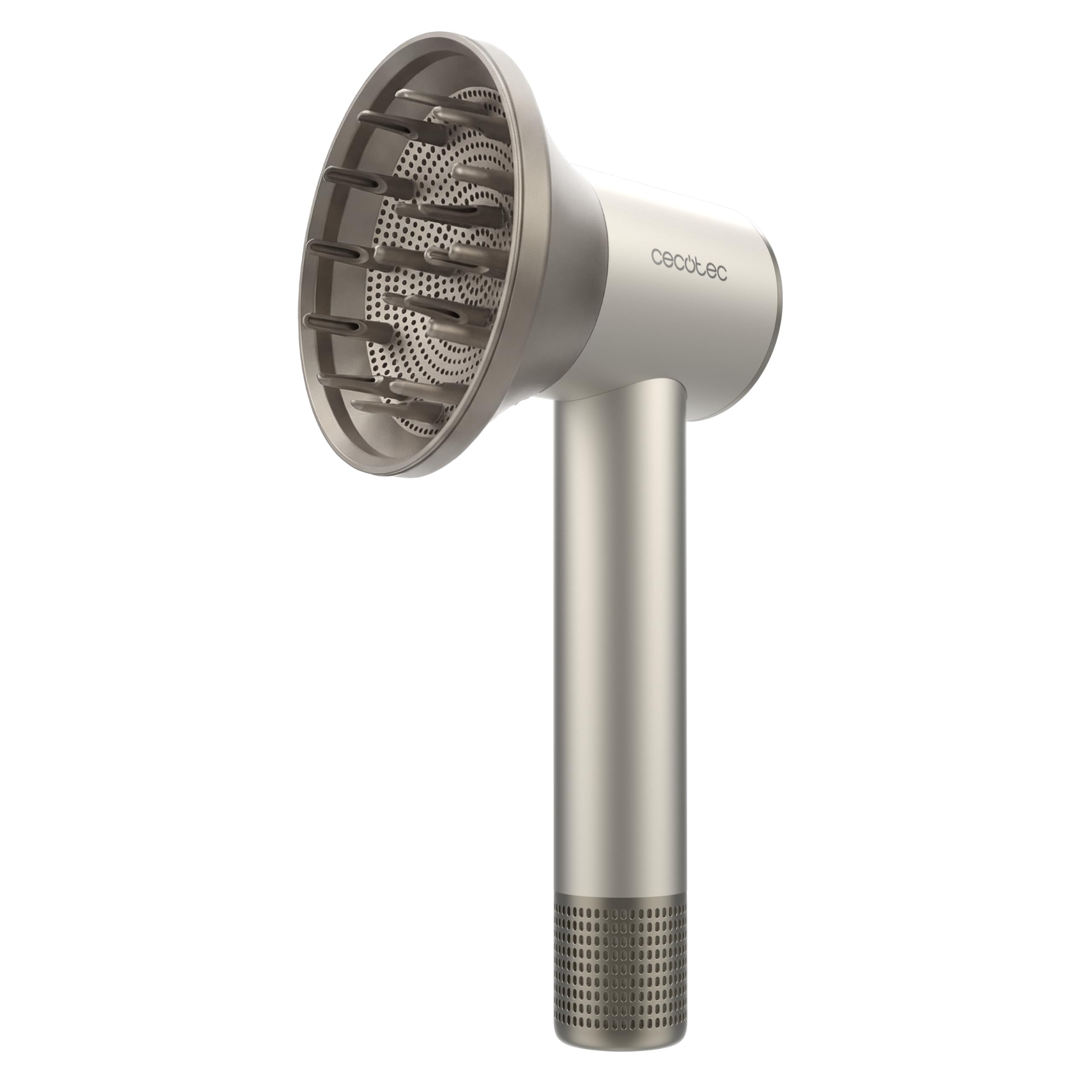 Cecotec Sèche-Cheveux à Ions - DryGlam 2in1 Sensor Champagne. 1400W, 110000rpm, Technologie de Capteur de Température, Moteur Brushless, 2 Vitesses et 3 Températures, Embout Concentrateur et Diffuseur