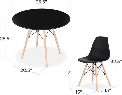 Miniatura 2 de Best Choice Products Juego de comedor de 5 piezas, juego compacto de mesa y silla de mediados de siglo moderno para el hogar, apartamento con 4