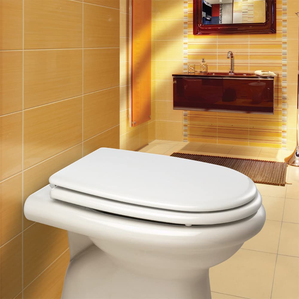 Inbagno Sedile WC copriwater Cesame Aretusa, Modello Compatibile Come Originale, Cerniere Regolabili in Acciaio Cromo Incluse