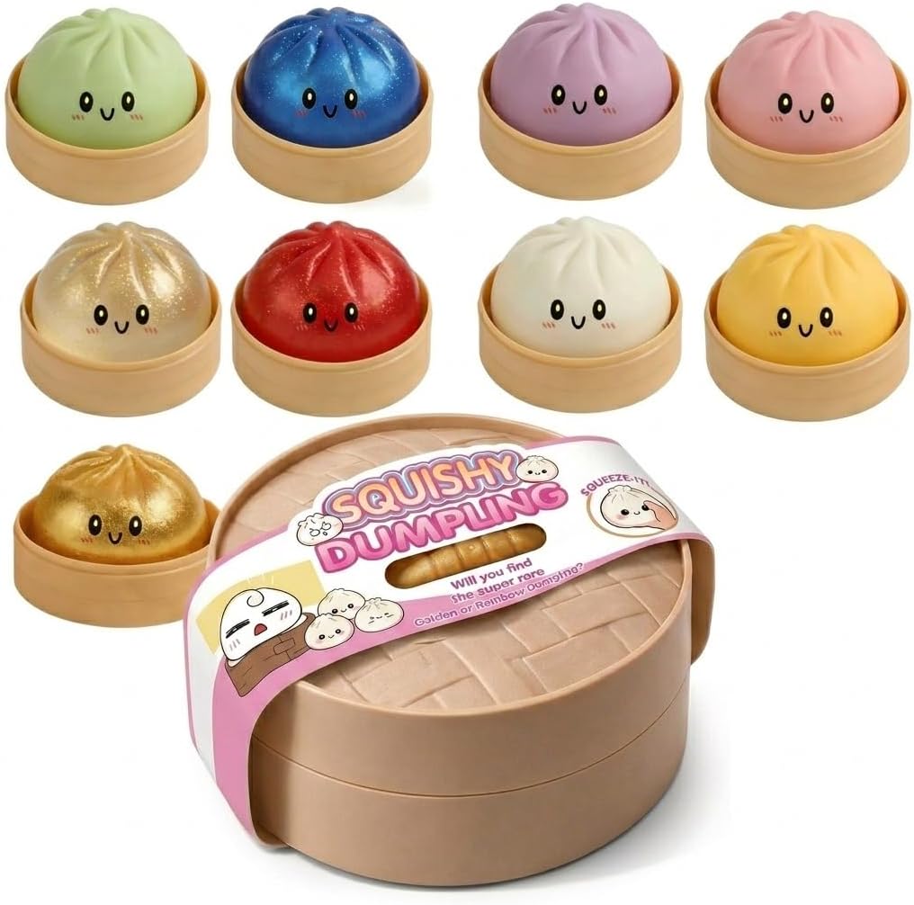 Glitter Dumpling, Glitter Dumpling Squishy Box, Dumplings Squishy - Soft Squeeze Decompression Dough (RandomB * 1)